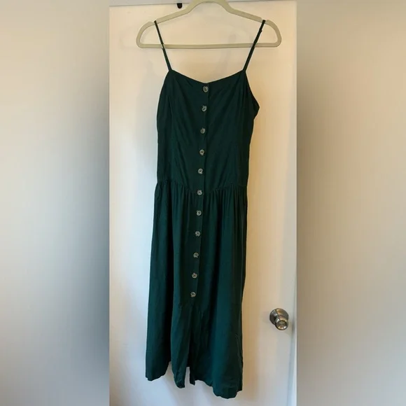 Urban Outfitters | Linen Button Down Drop Waist Midi Dress | Size: S - Picture 5 of 8